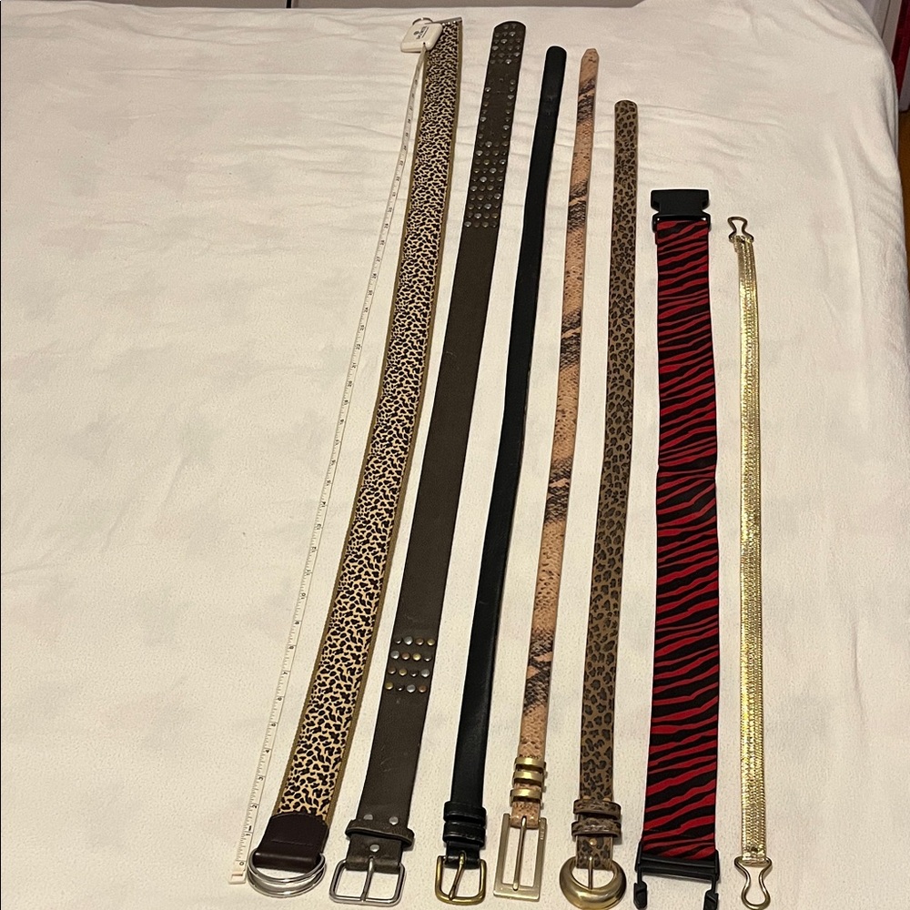 Vintage Assortment of Leopard and Zebra Print Women's Belts
